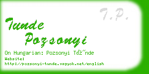tunde pozsonyi business card